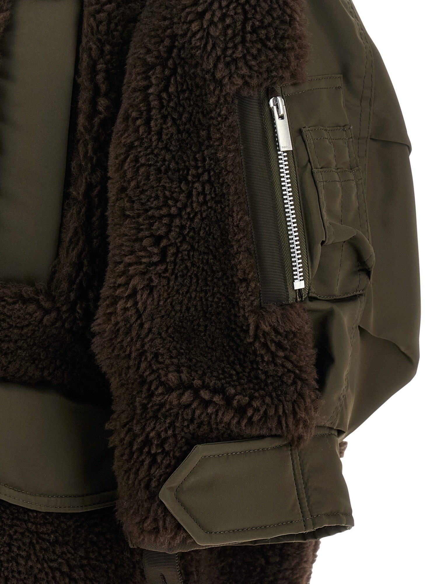 Sacai Long-sleeved Casual Jacket In Brown