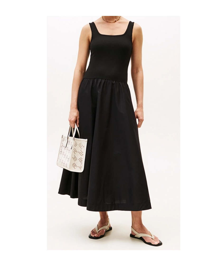Tommy Hilfiger Slim Fit And Flare Midi Dress 159.90inc. Vat In Black