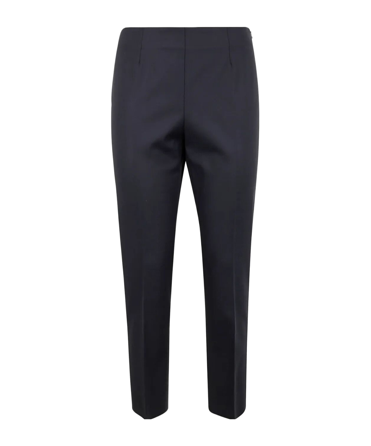Peserico Compact Canvas Cotton Viscose Stretch Trousers In Blue
