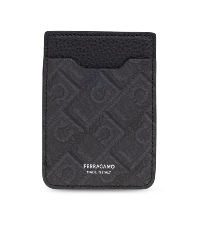 Ferragamo Magsafe Card Holder In Black