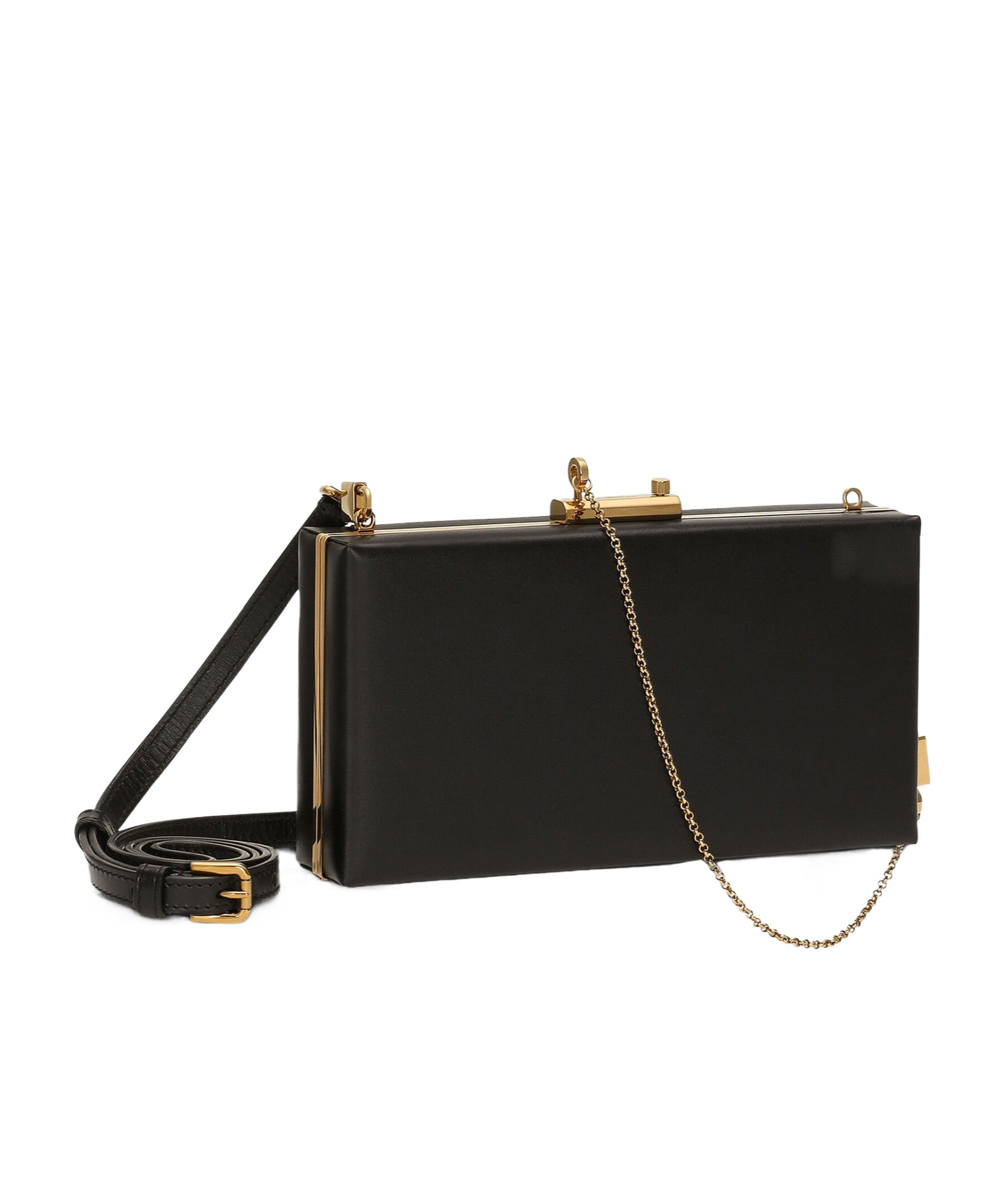 Dolce & Gabbana Elegant Mini Handbag With Distinctive Gold-tone Accents In Black