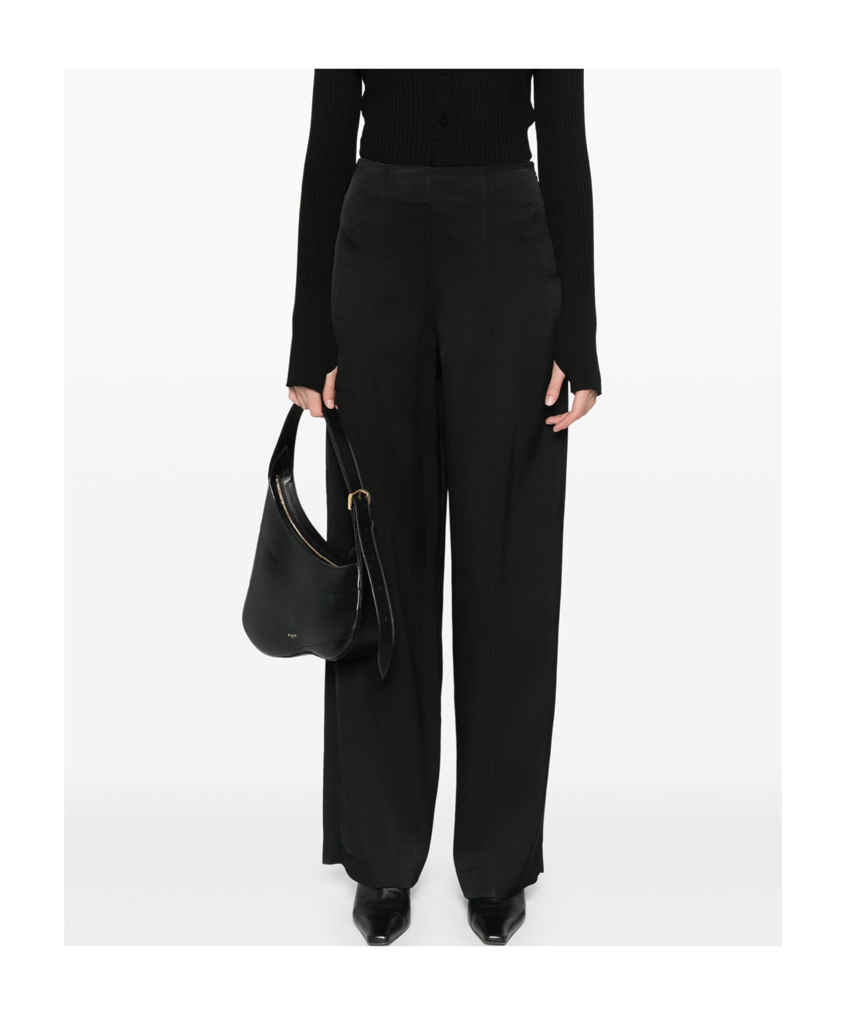 Loulou Studio Talia Pants Woman Black In Viscose In Black