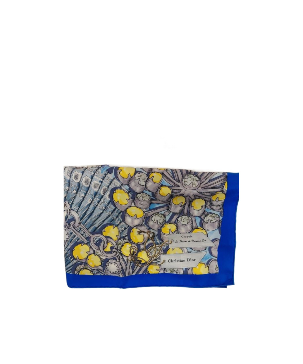 Dior Pattern Silk Scarf In Gray