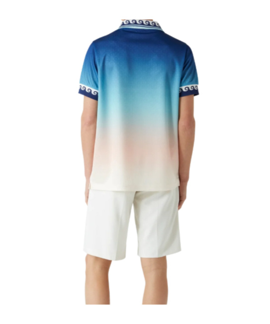 Shop Casablanca Gradient-jacquard Football Jersey In Blue