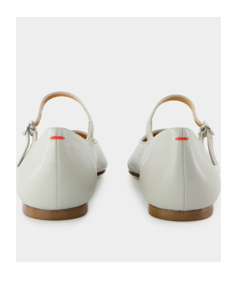 Aeyde Cleo Mary Jane Flats In White