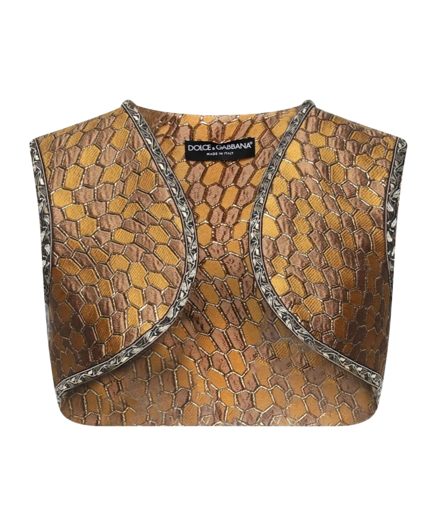 Dolce & Gabbana Colorful Sleeveless Vest In Golden