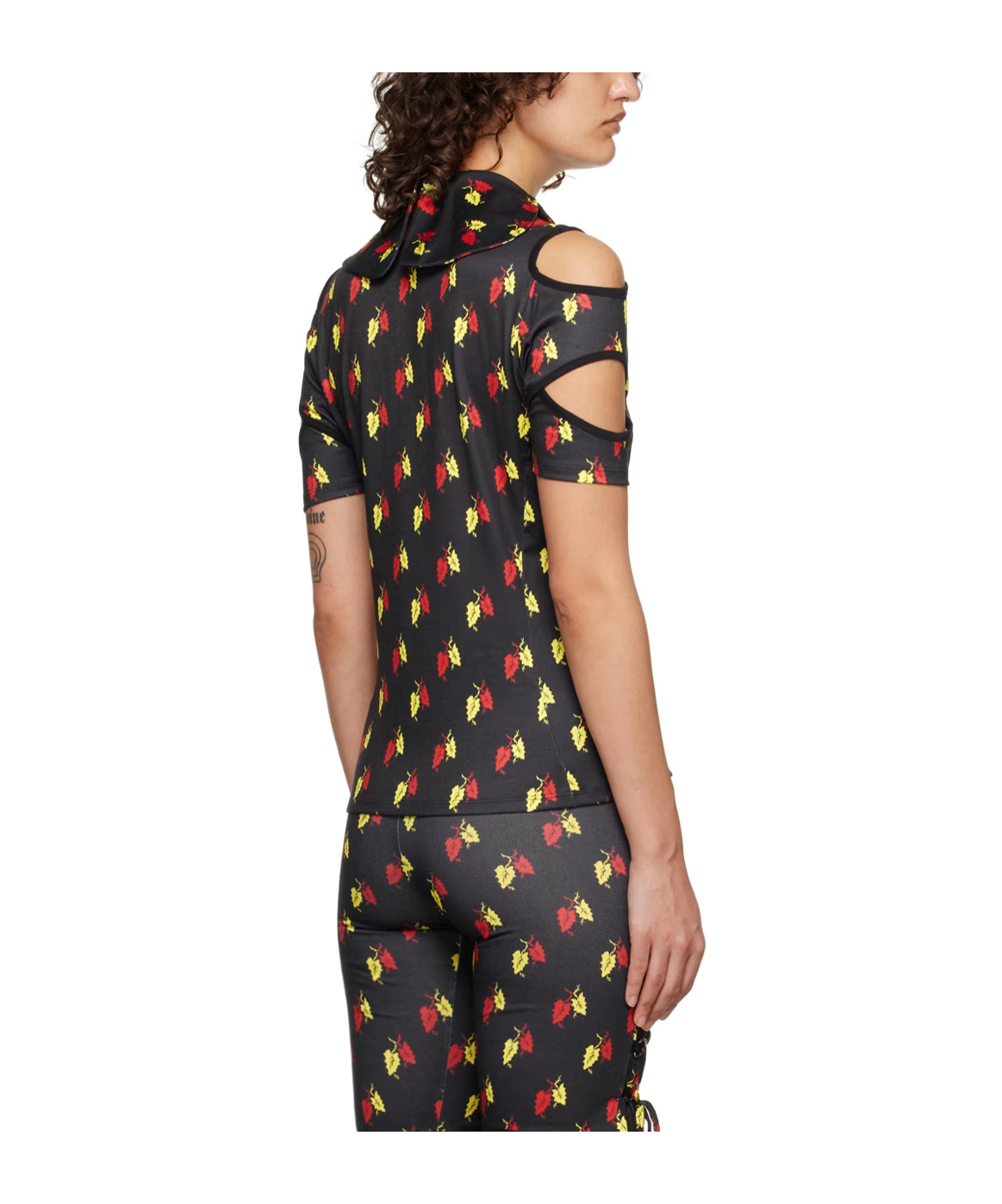 Chopova Lowena Rattler Leaf Polo Shirt In Black