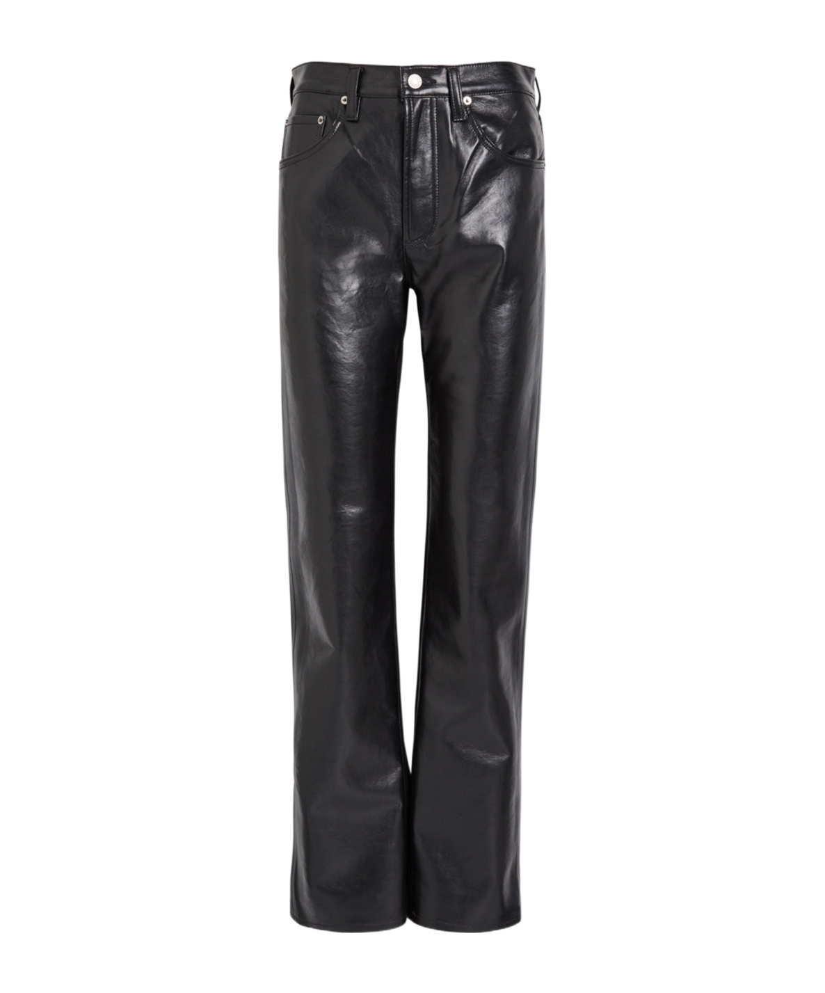 Agolde Bootcut Leather Trousers In Black