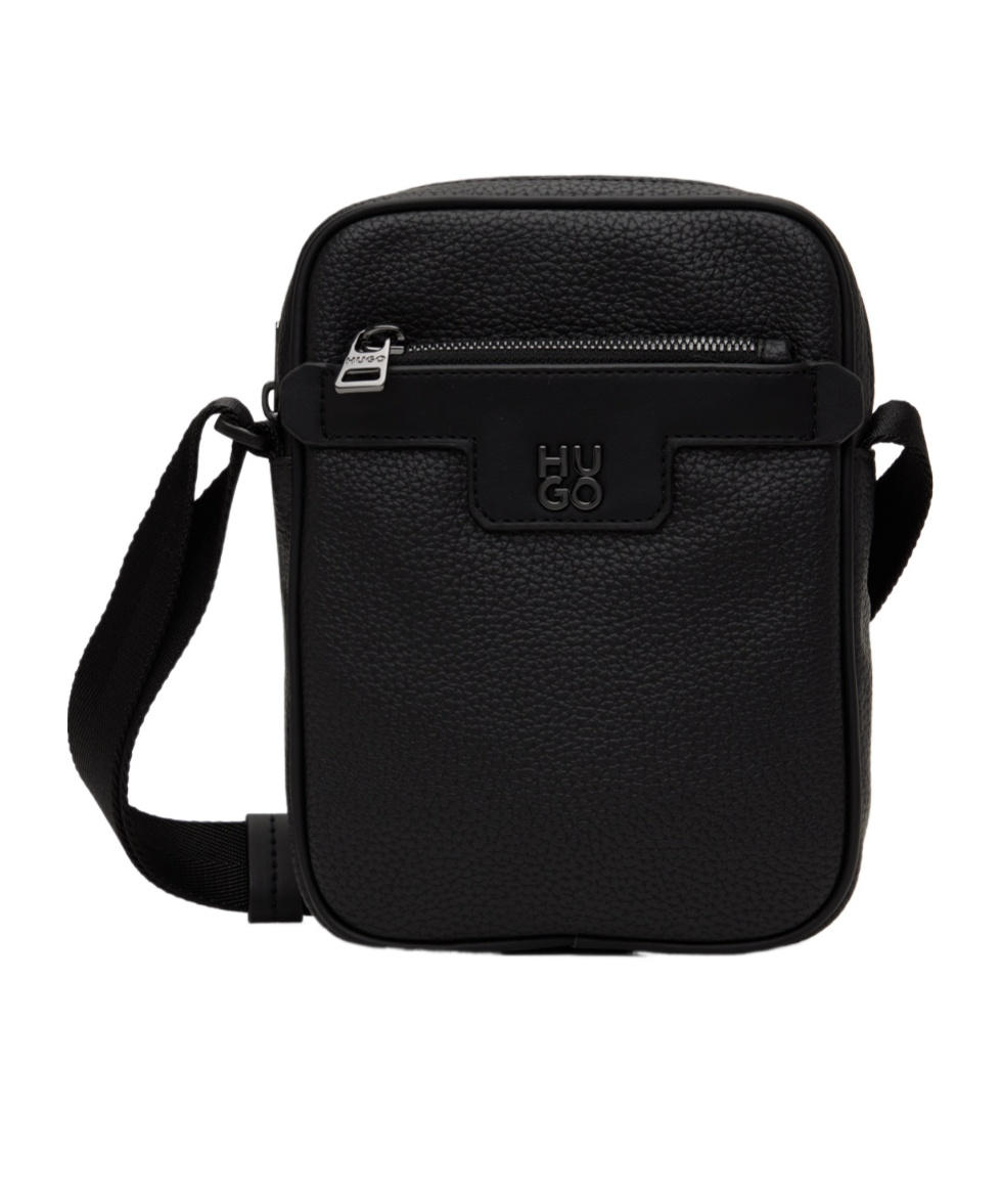 Hugo Boss Reporter Logo Crossbody Bag In Black