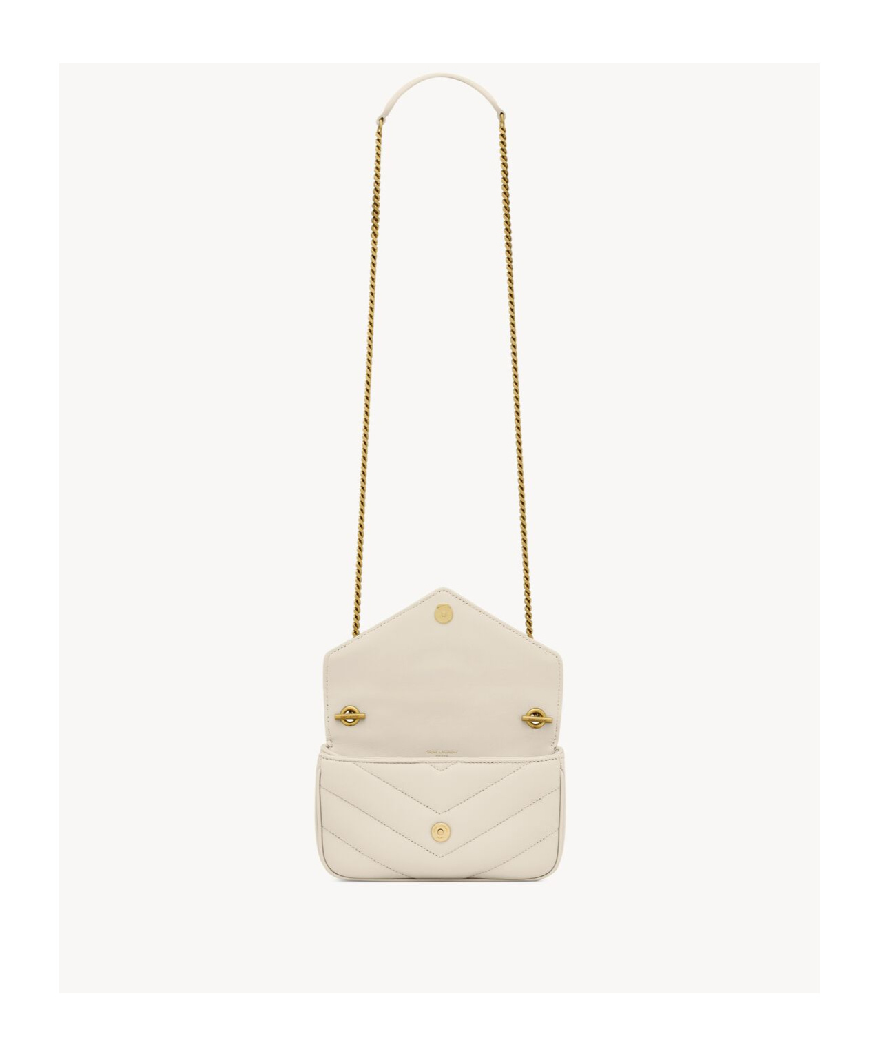 Saint Laurent Loulou Mini In Lambskin In Retro White