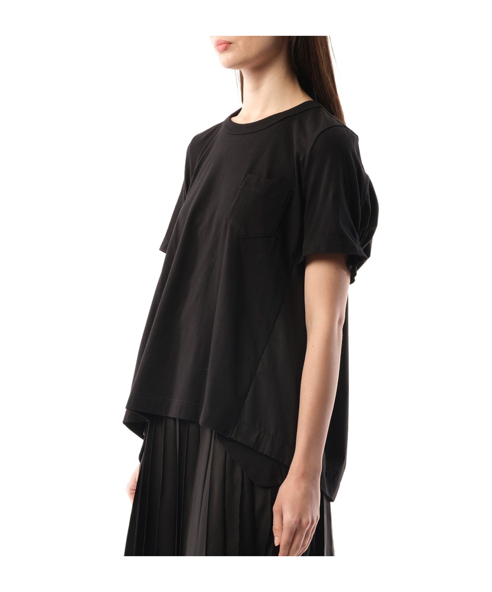 Shop Sacai Panelled T-shirt In Black