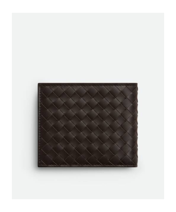 Bottega Veneta Small Double Folding Wallet With Change Purse In Black