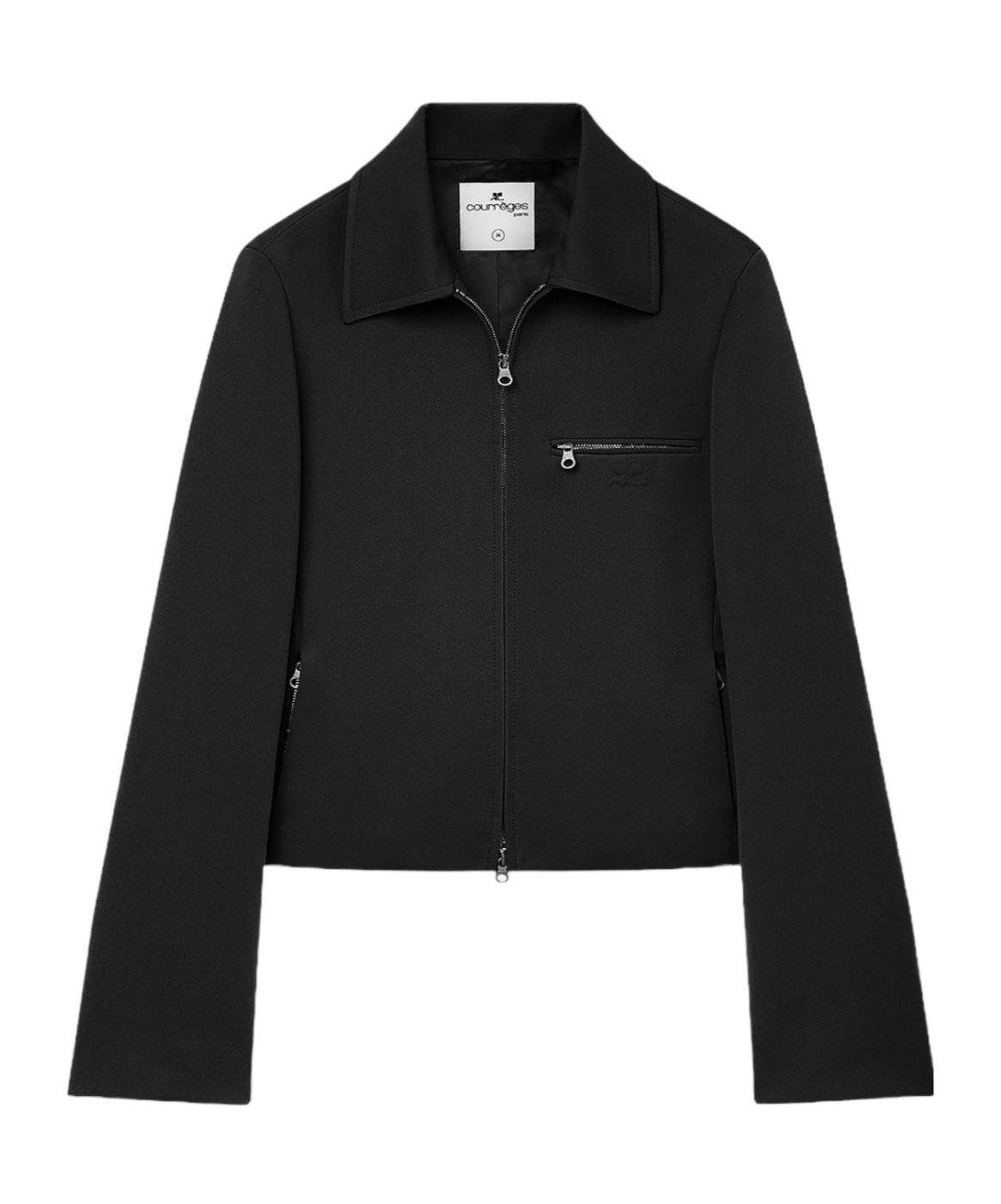 COURRÈGES LOGO-EMBROIDERED ZIP-FASTENING TWILL JACKET