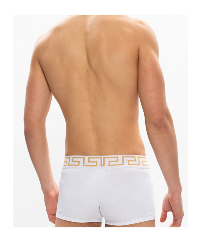 Versace Greca Waistband Boxer Briefs In White