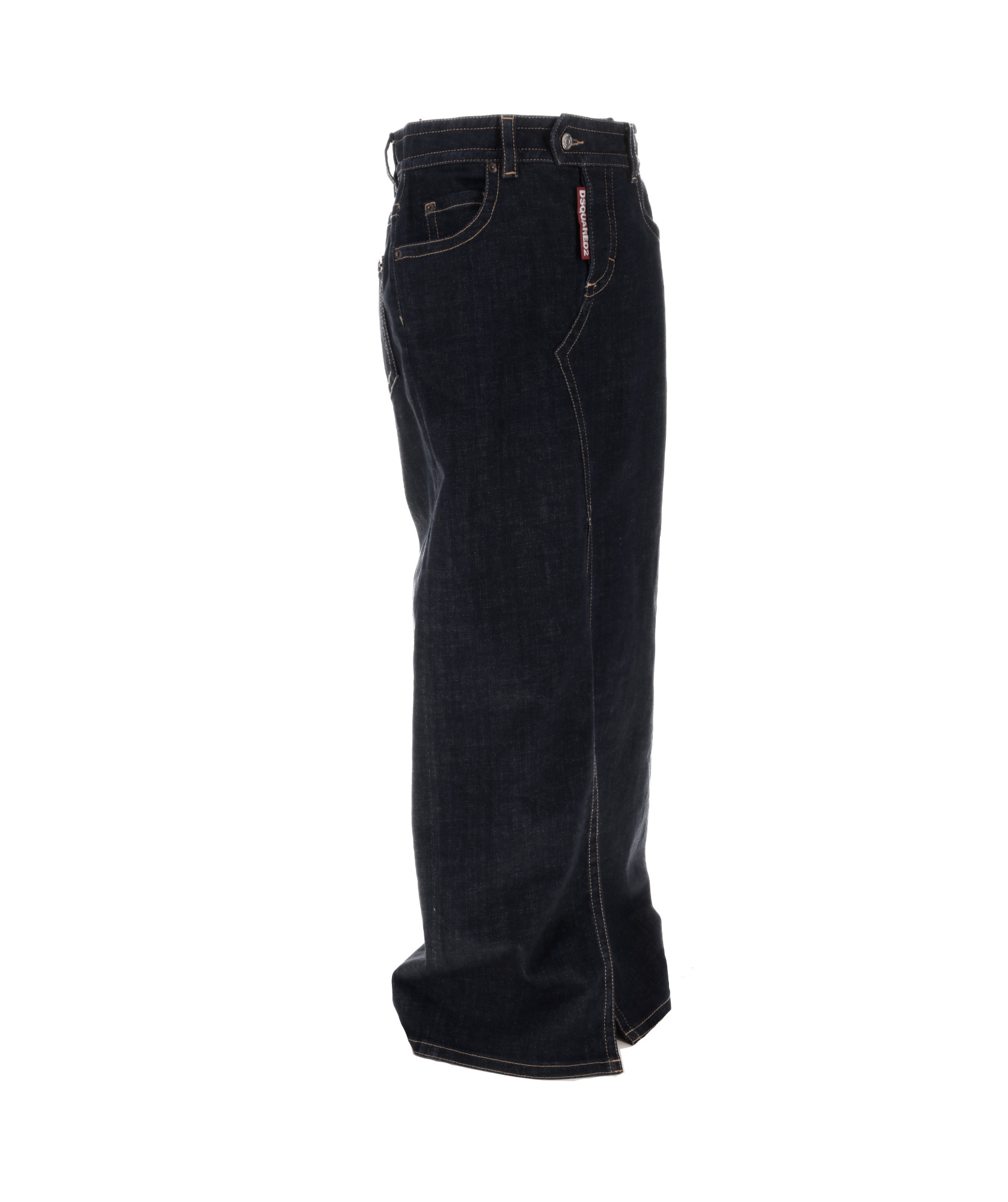 Dsquared2 Front Slit Skirt Back Pockets In Black