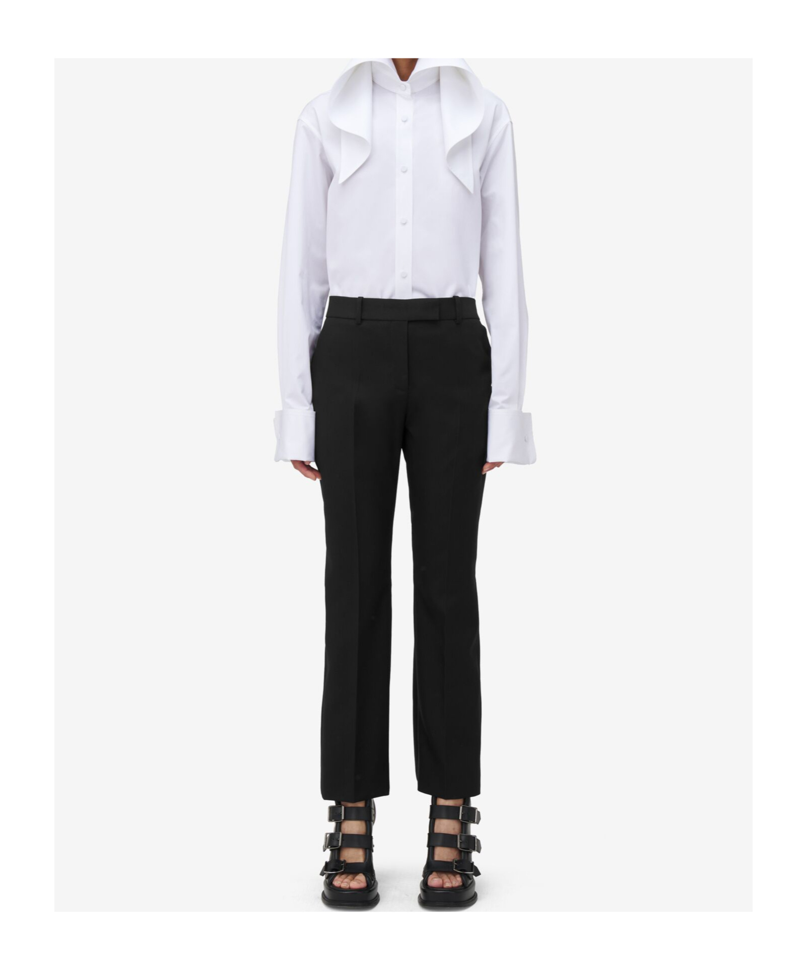 Alexander Mcqueen Kickback Trousers In Black