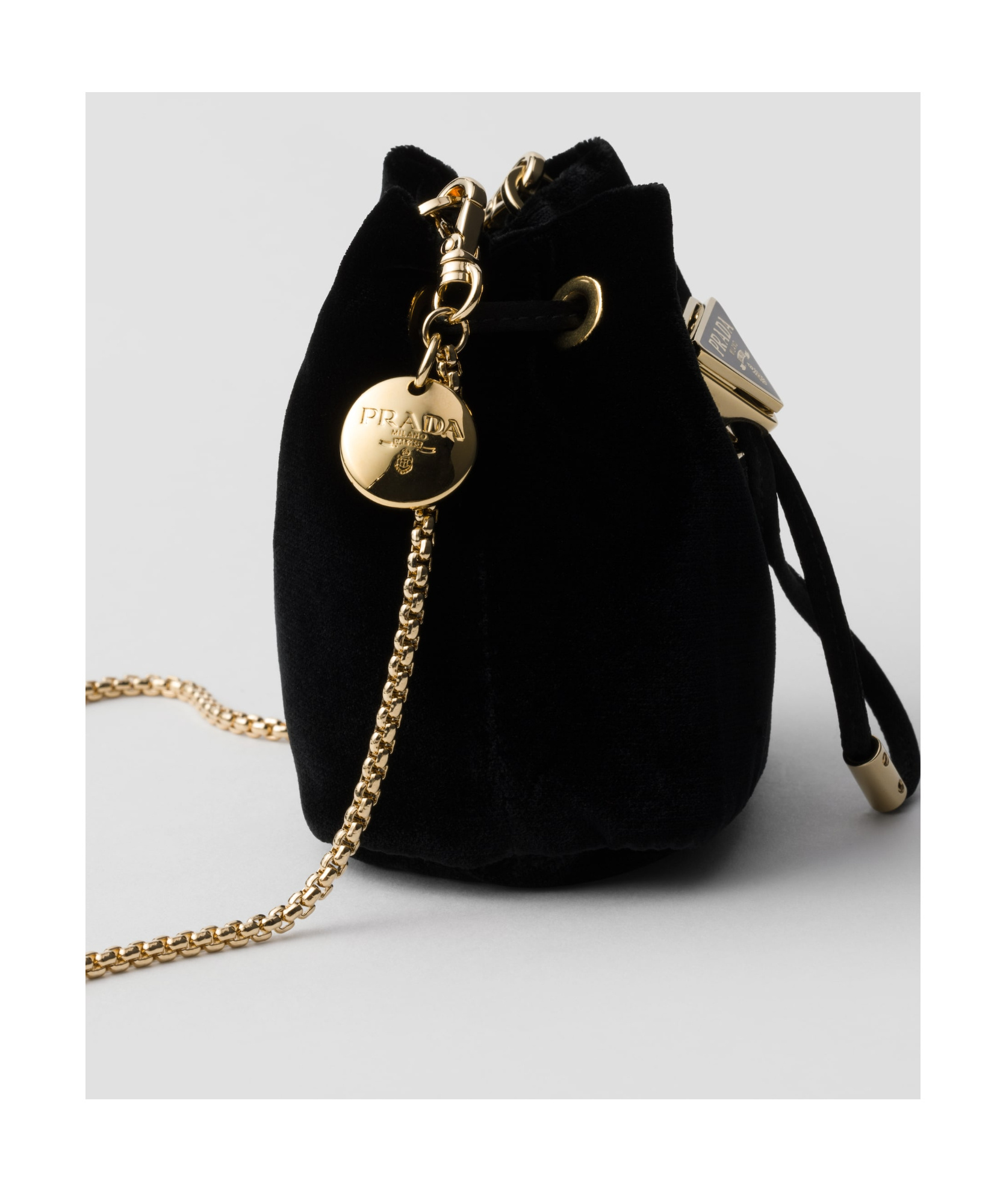 Prada Velvet Mini Bag In Black