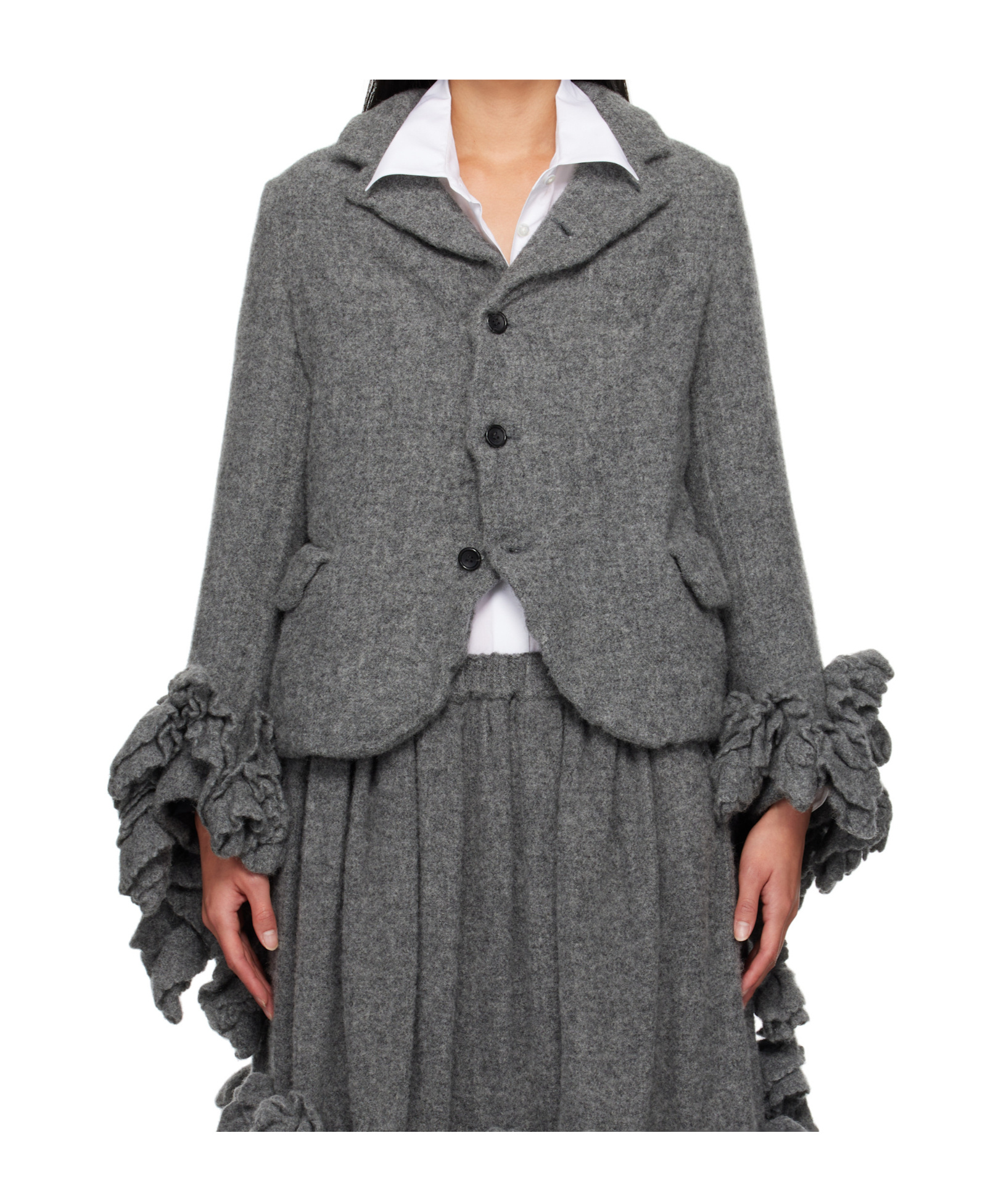 Comme Des Garçons Long-sleeved Suit Coat In Gray