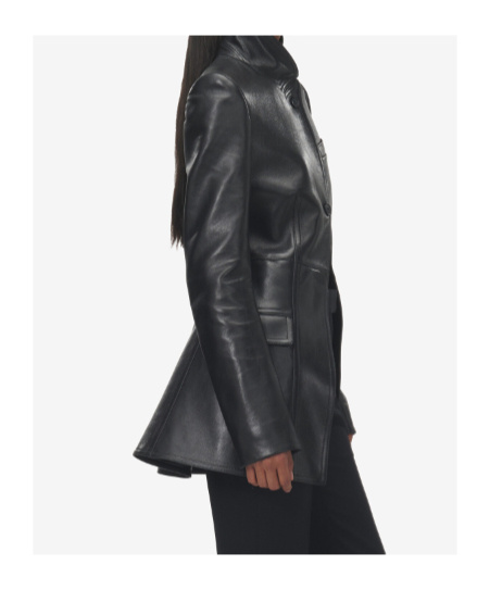 Alexander Mcqueen Women's Cutaway Leather Jacket In Black In Black