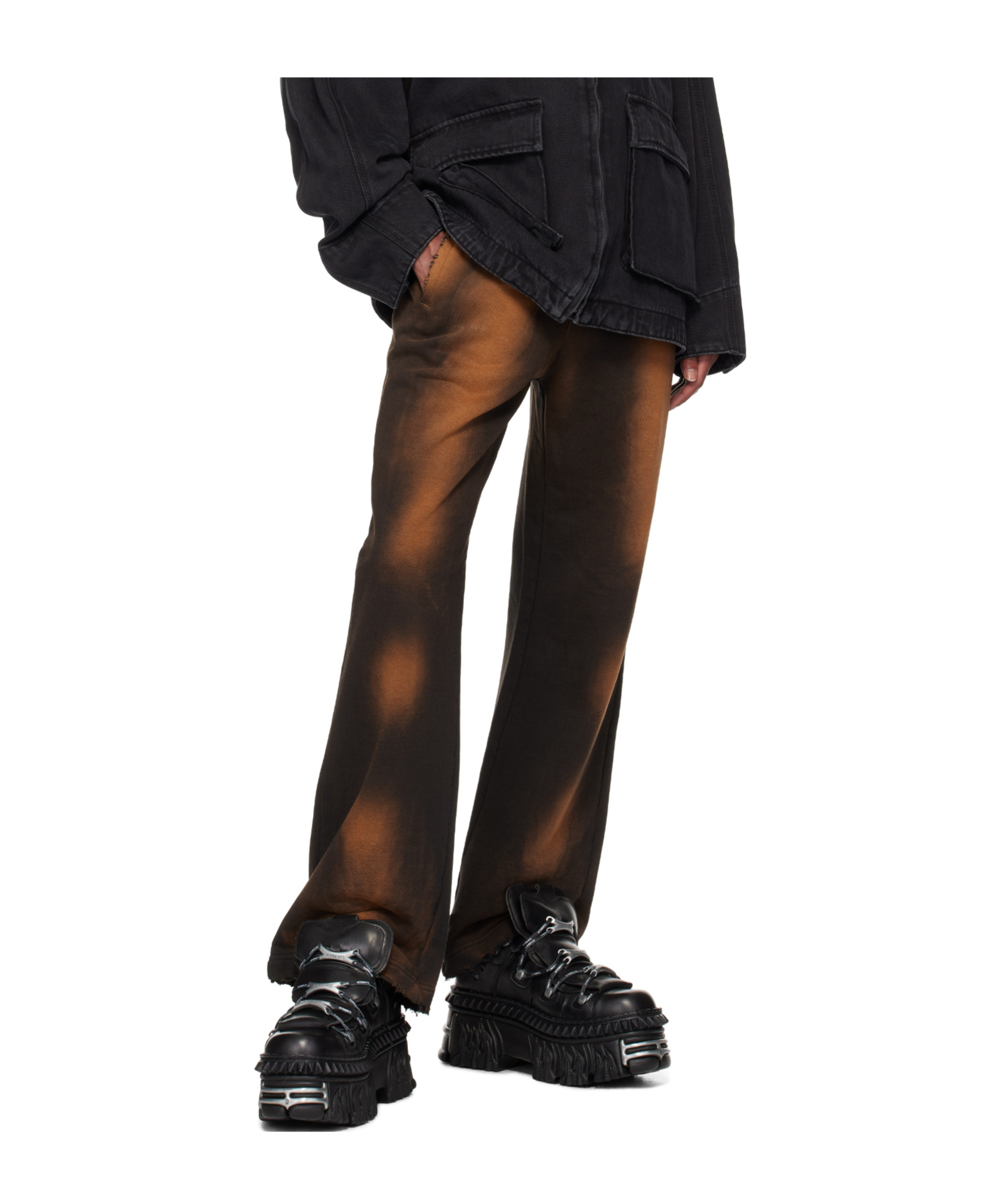We11 Done Distressed Track Pants In Black