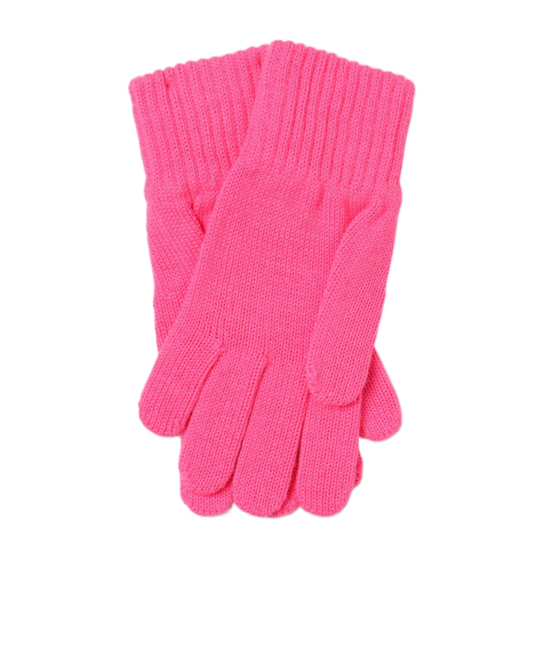 Msgm Logo-embroidered Knitted Gloves In Pink