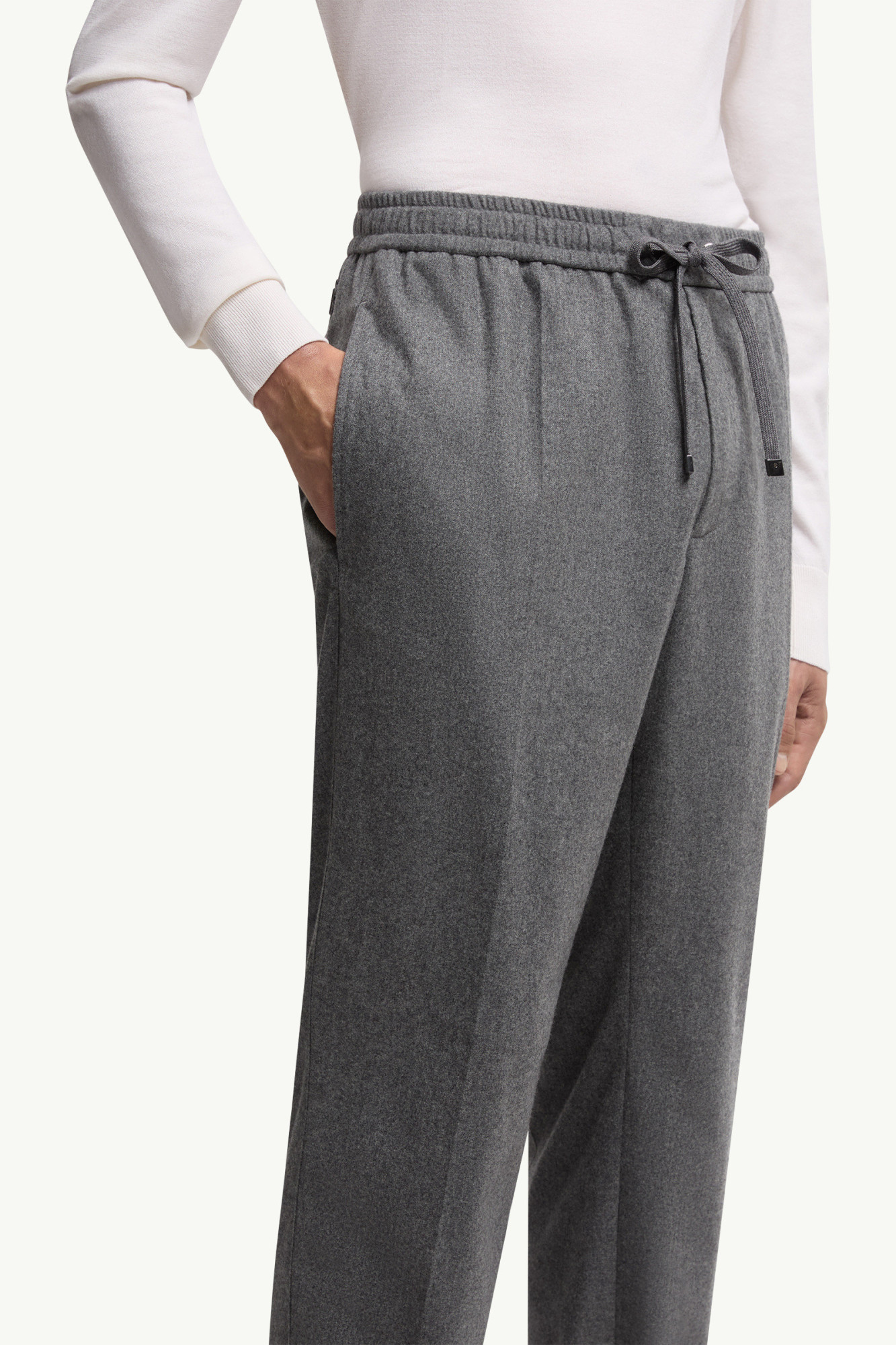 Moncler Cashmere Blend Jogging Trousers In Gray