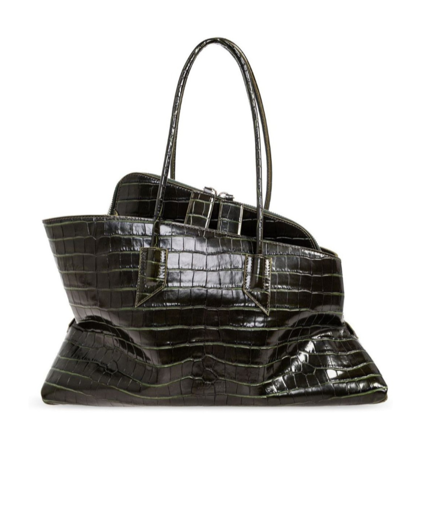 Attico The La Passeggiata Embossed Medium Bag In Brown