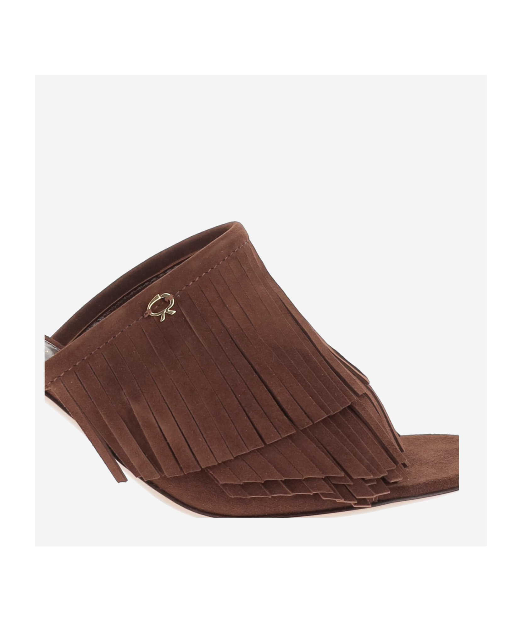 Gianvito Rossi Fringed Heeled Mules In Brown