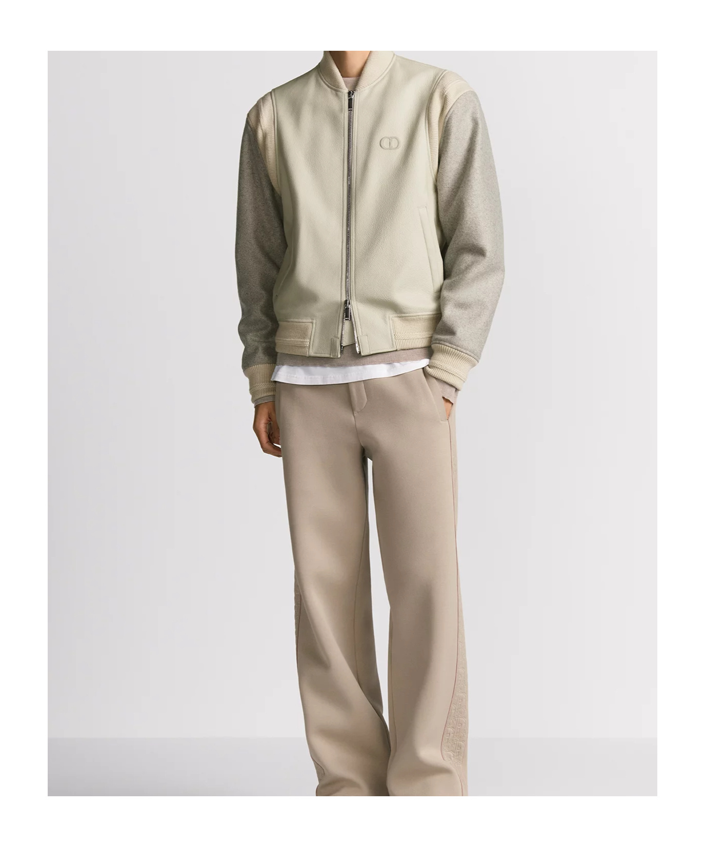 Dior Cd Icon College Style Jacket In Nude