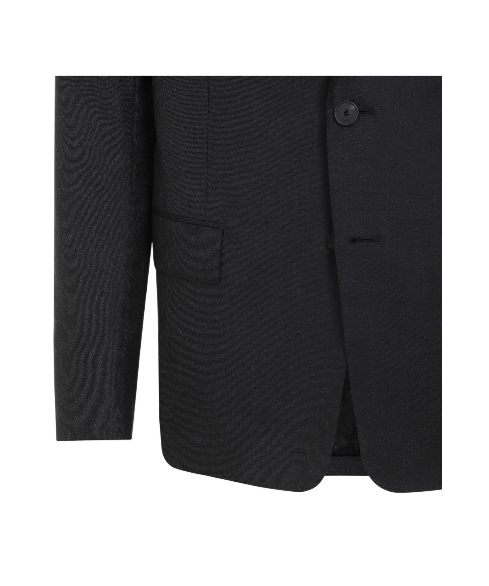 Lanvin Navy Blue Single Breasted Tailored Virgin Wool Jacket In Black