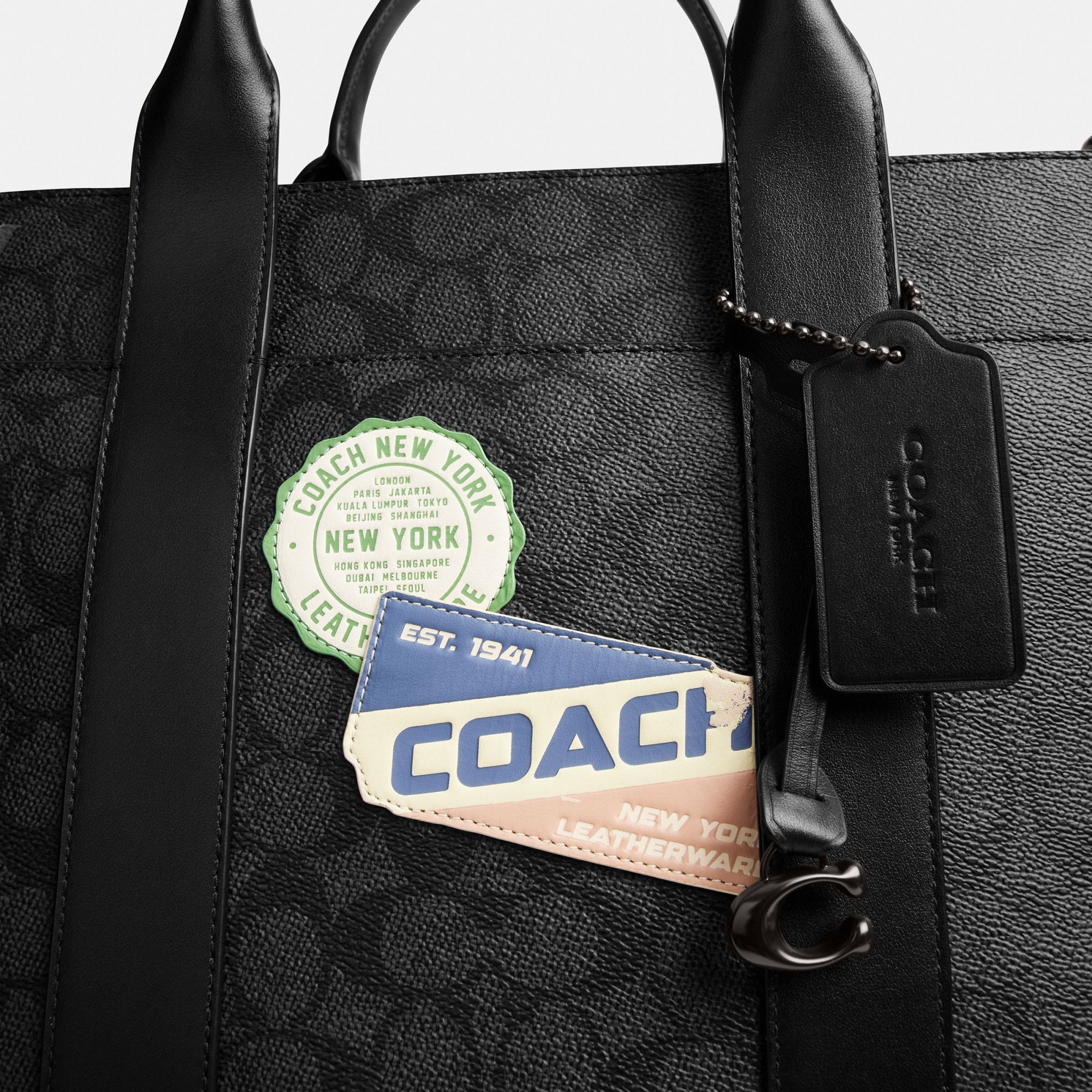 Coach Wesley Signature Badge Tote Bag