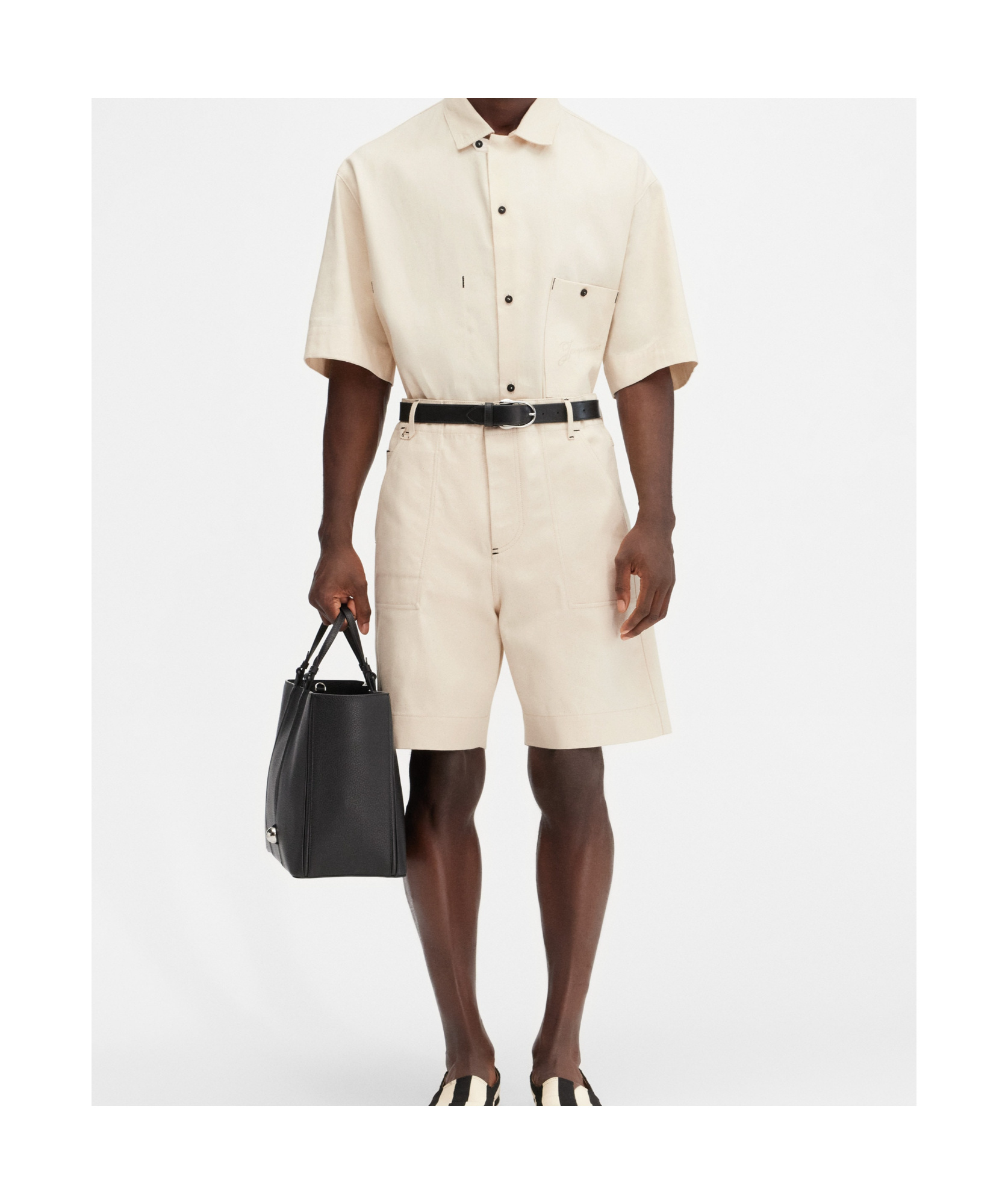 Jacquemus De Nimes Bermuda Shorts In Nude