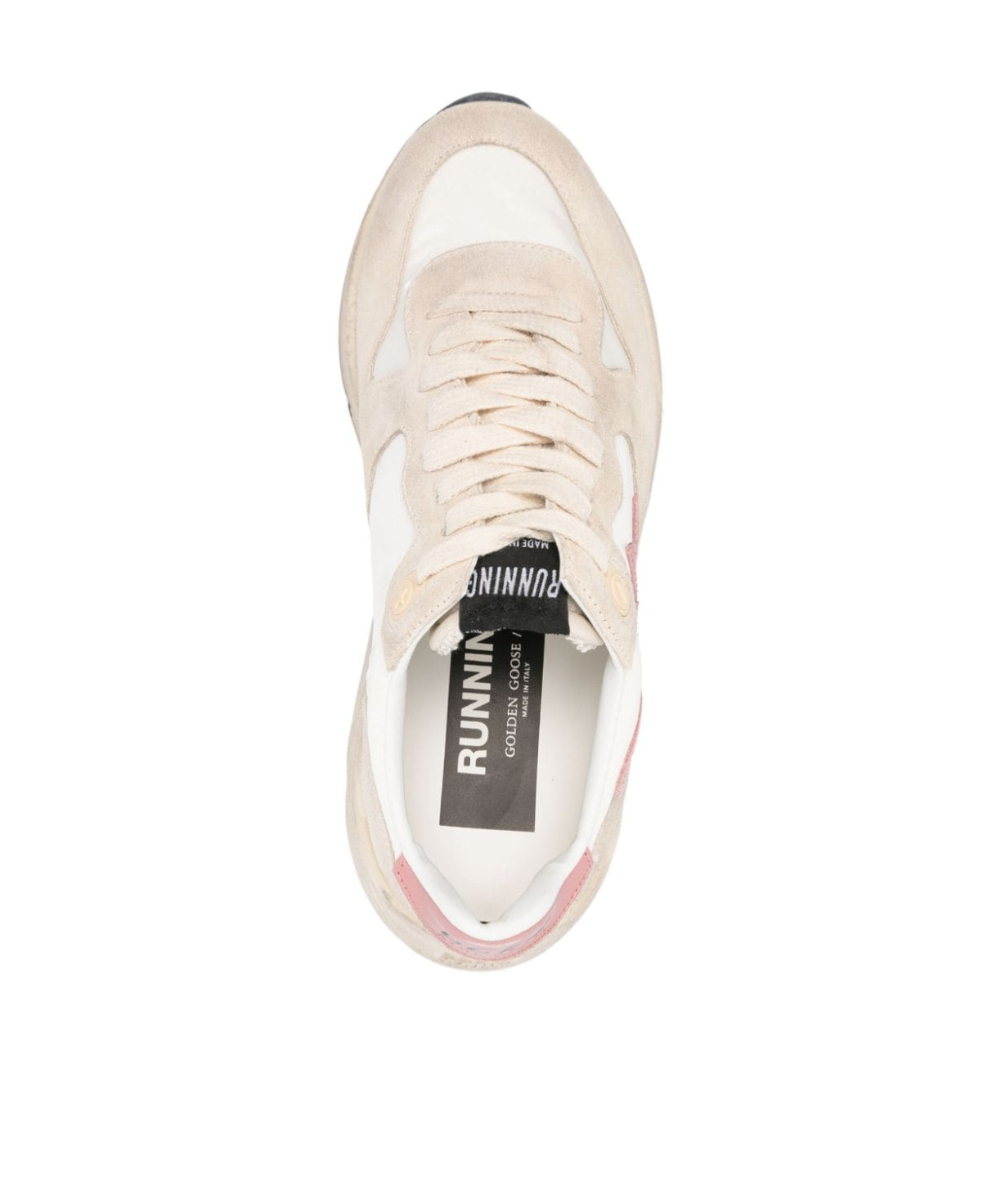 Golden Goose Running Sole Panelled Sneakers In White