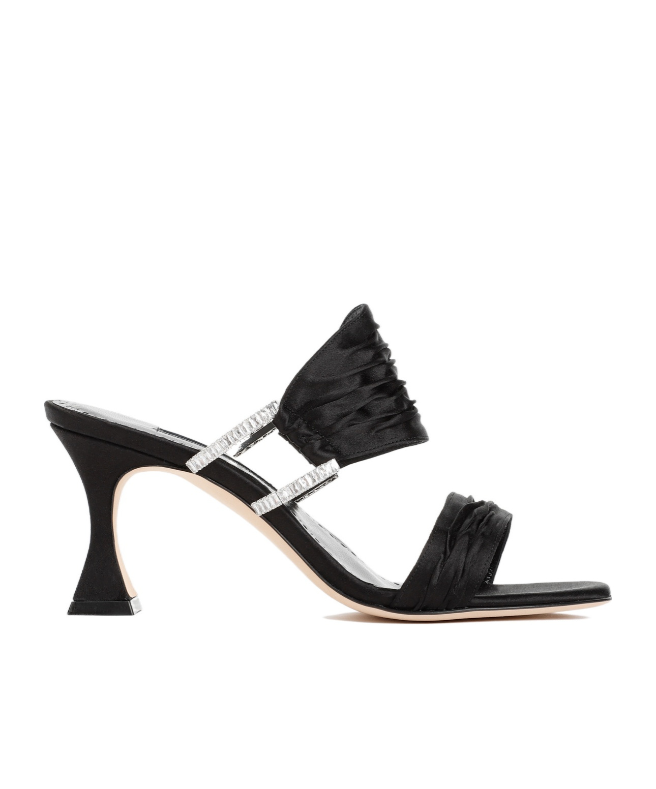 Manolo Blahnik Chinap 70 Satin Mules In Black