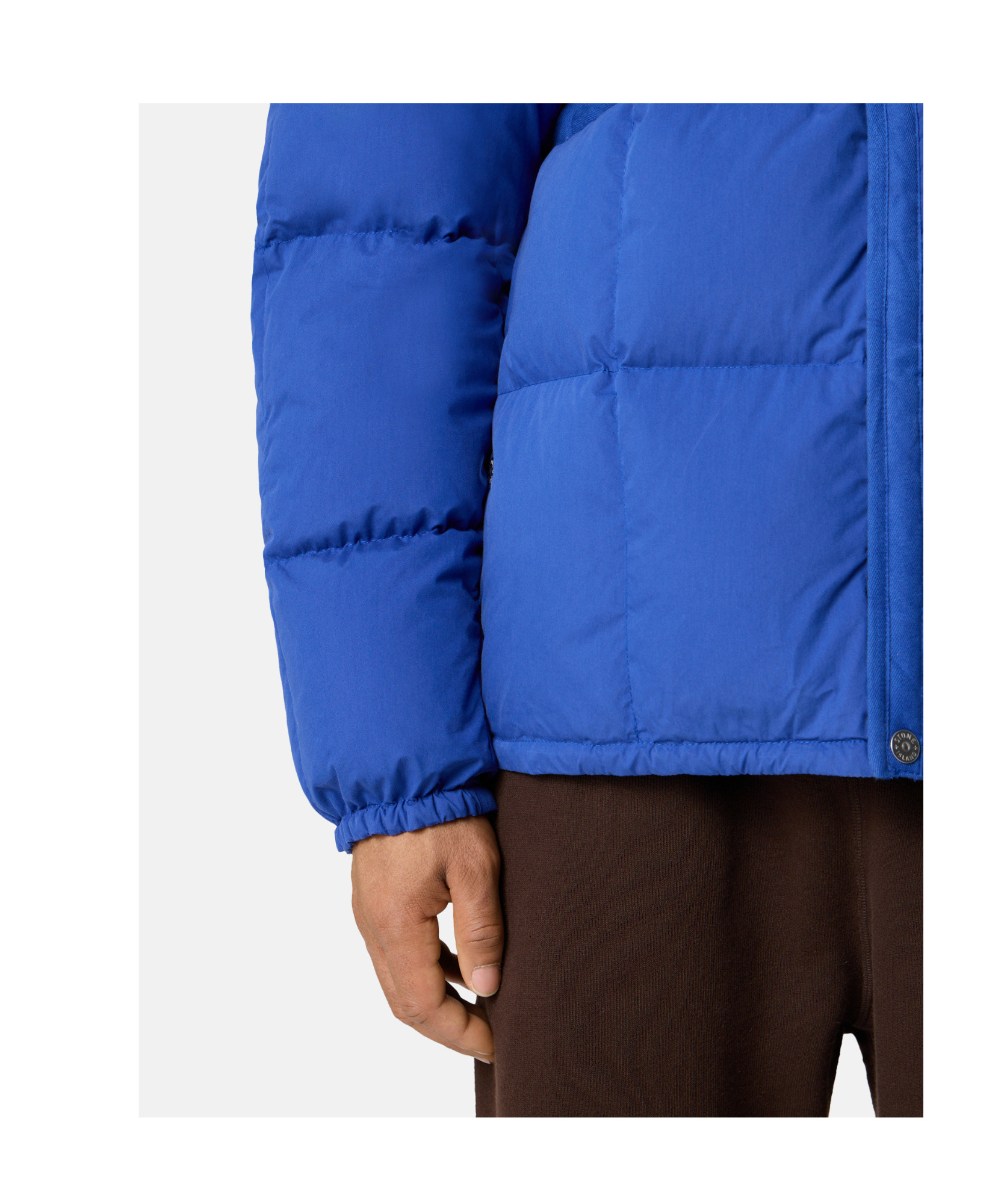 Stone Island Hooded Down Jacket With Anti-drop And Snap Pockets In Blue