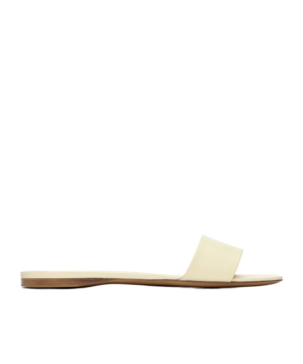 The Row Combo Leather Slides In Nude