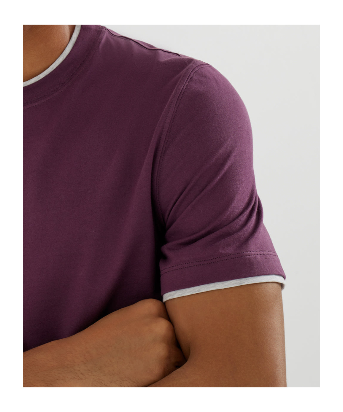 Brunello Cucinelli Men Faux Layering T-shirt In Purple