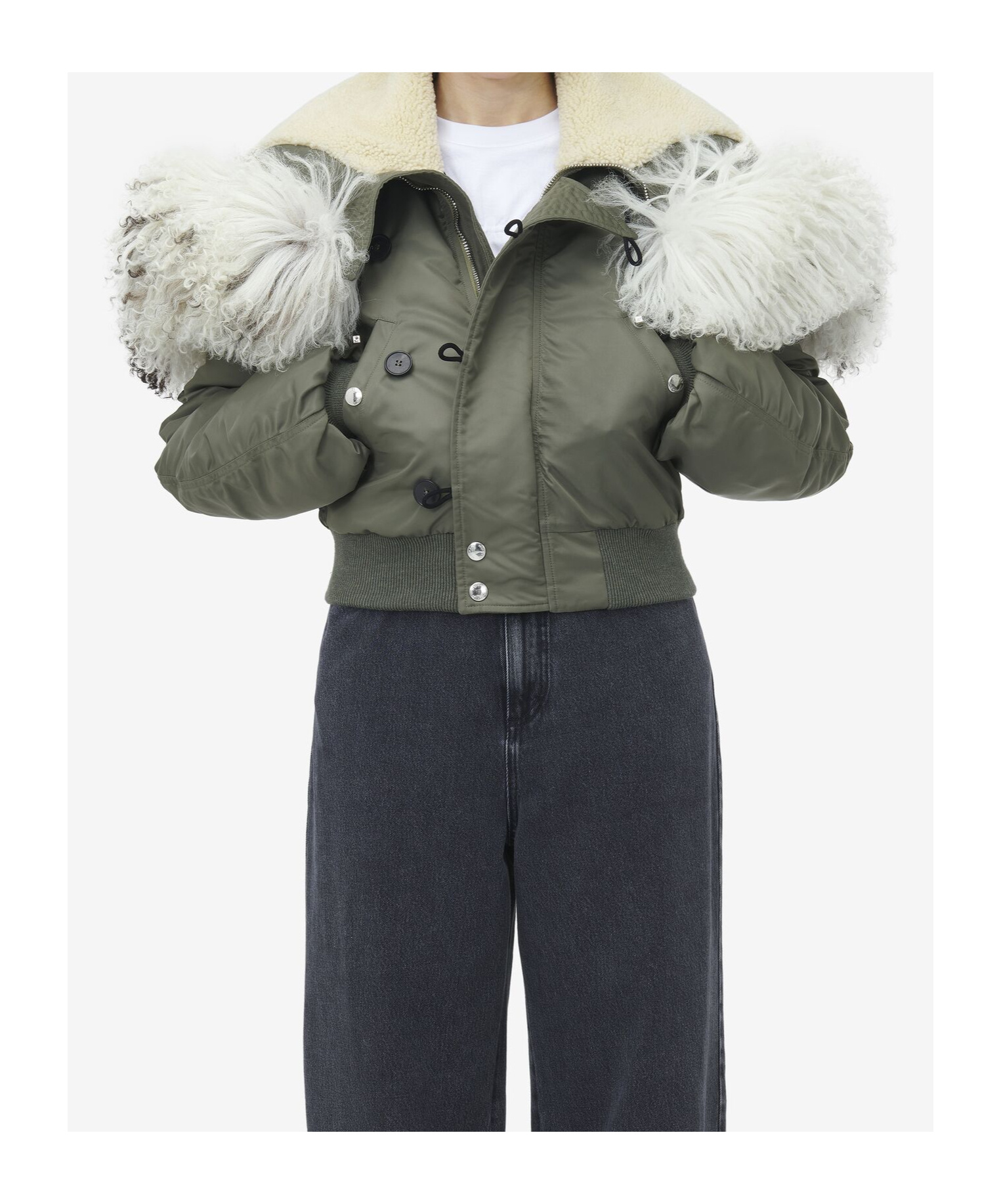 Alexander Mcqueen Wool-collar Pilot Jacket In Black