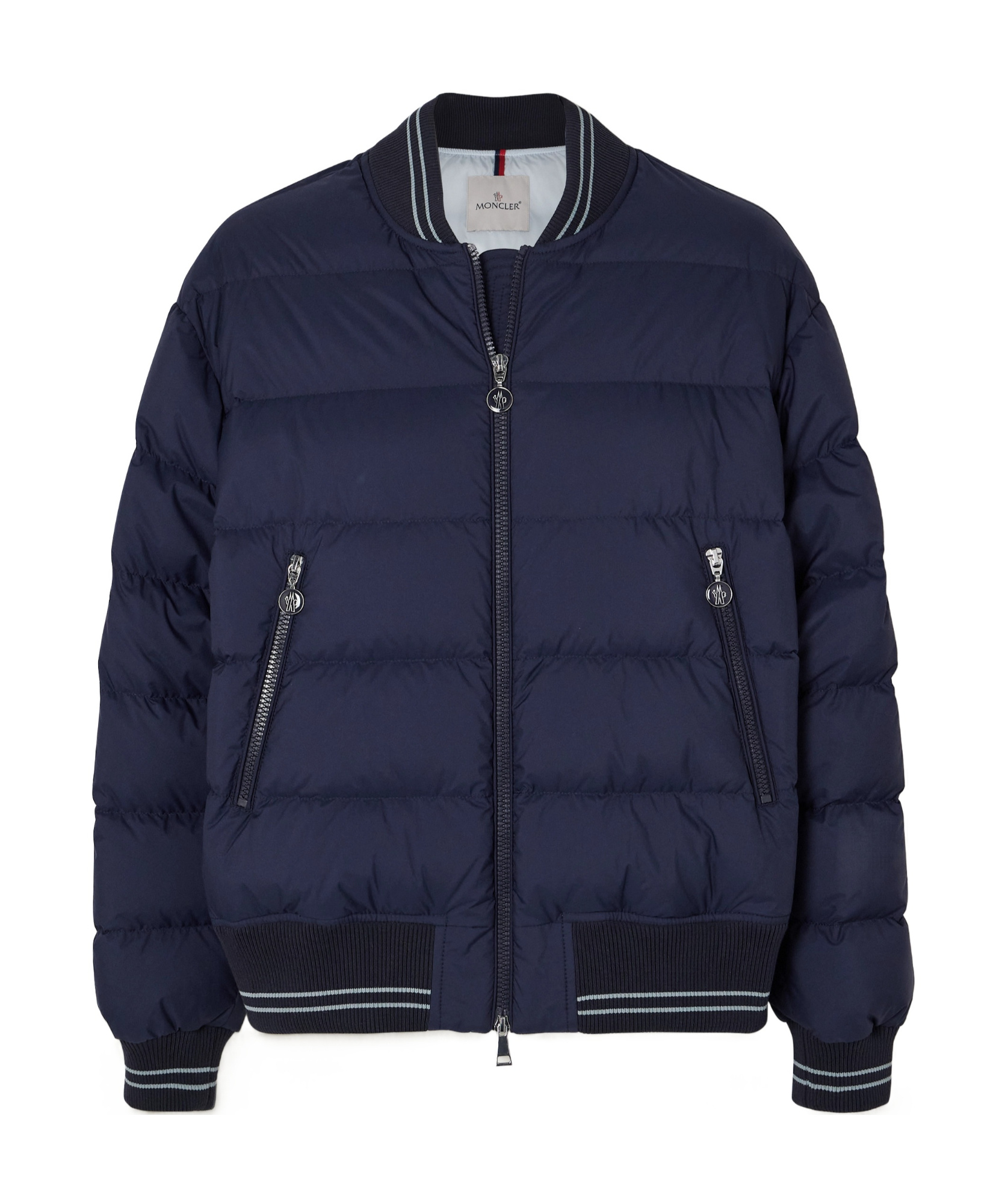 Moncler Long-sleeved Down Jacket In Blue