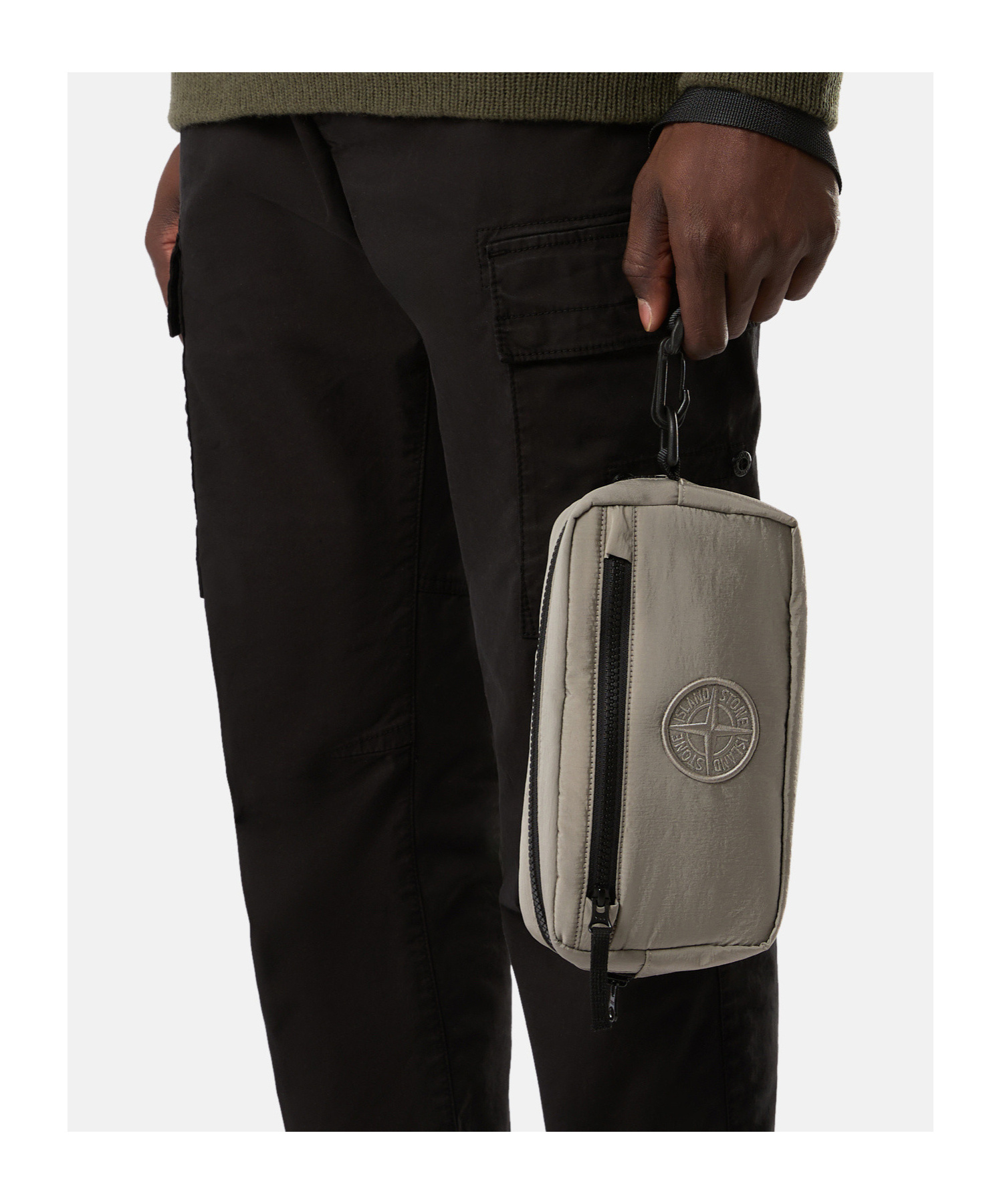 Shop Stone Island Logo Clutch In White
