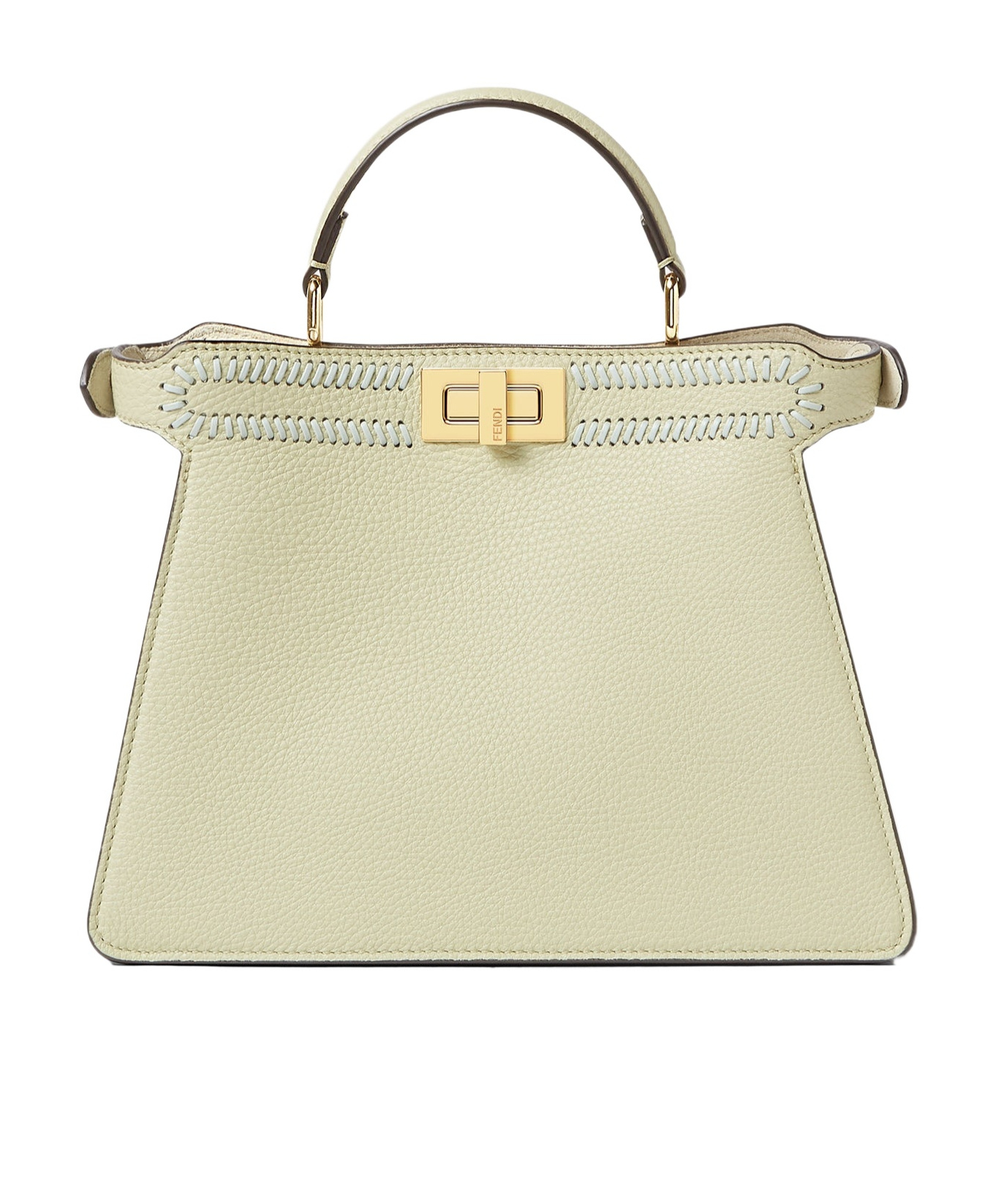 Fendi Peekaboo Iseeu Small Sage Green Leather Bag With Ff Interlacing In Sage Green