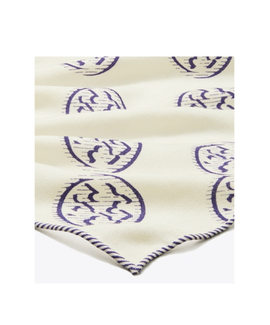 Tory Burch T Monogram Oblong Scarf In Green