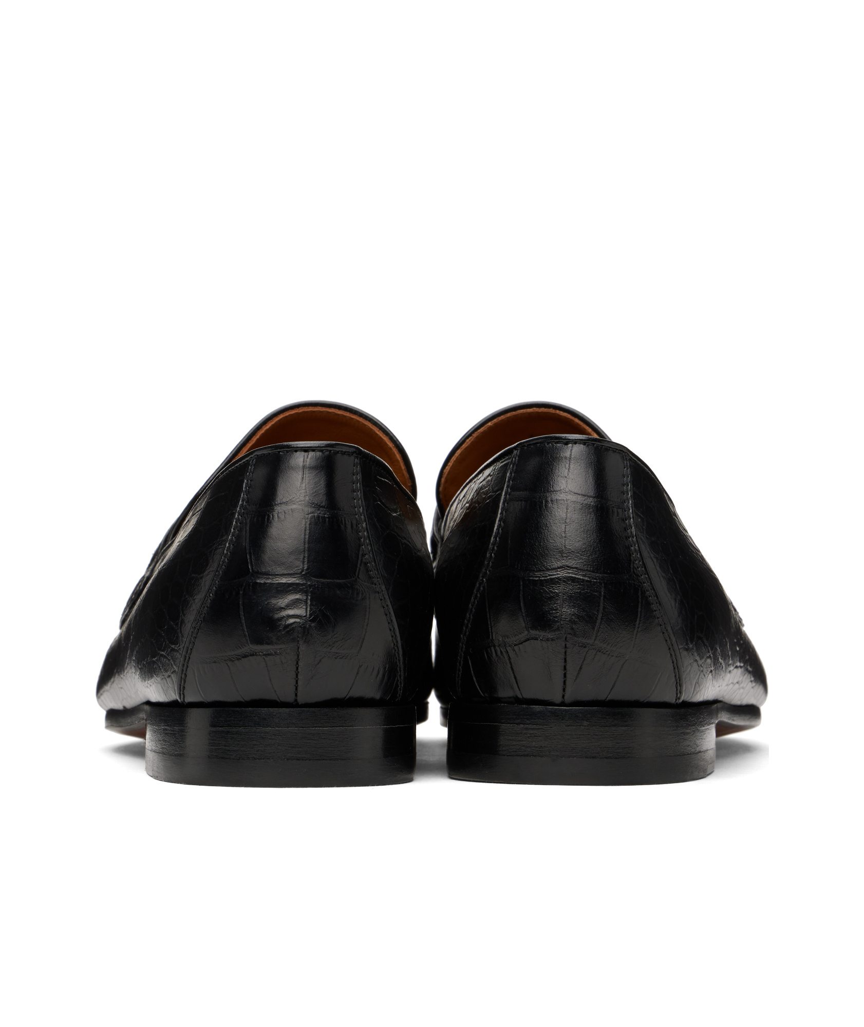 Tom Ford Black Printed Croc Bailey Chain Loafers