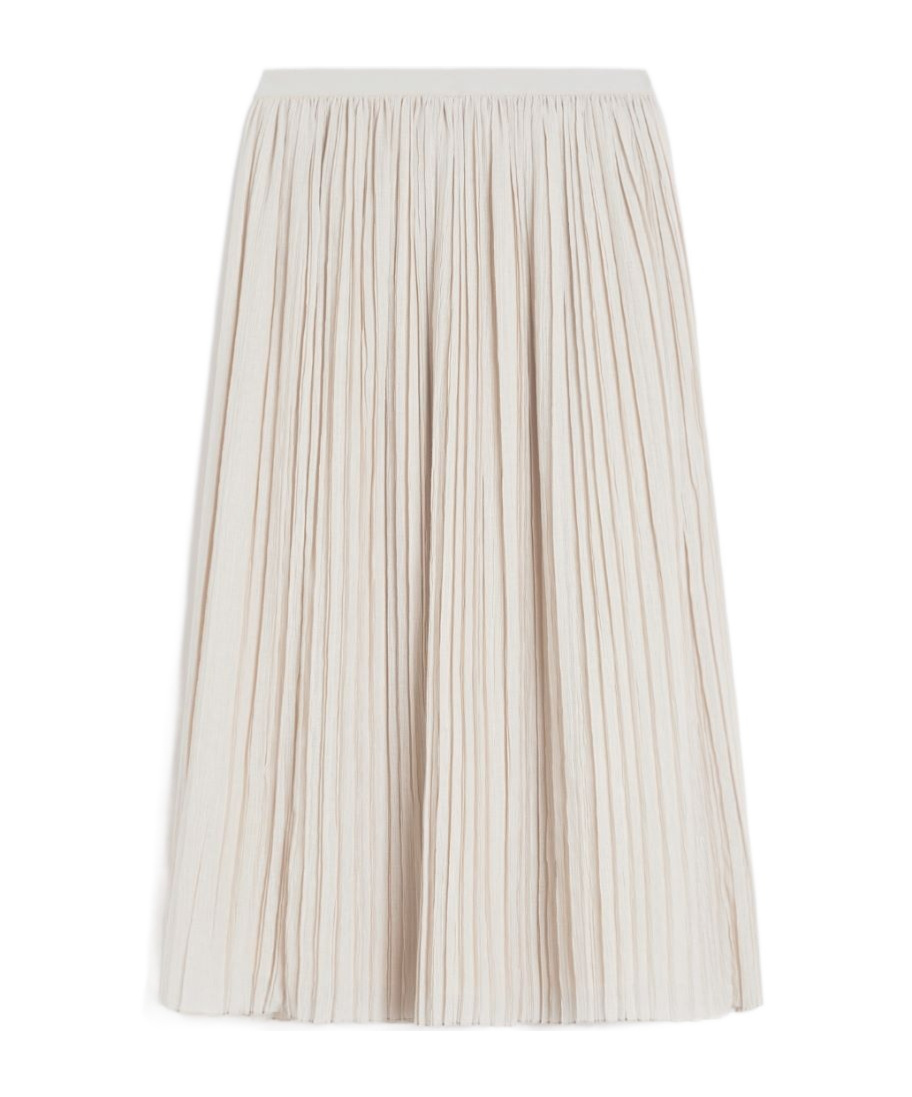 Weekend Max Mara Cral Pleated Jersey Midi Skirt In Neutral
