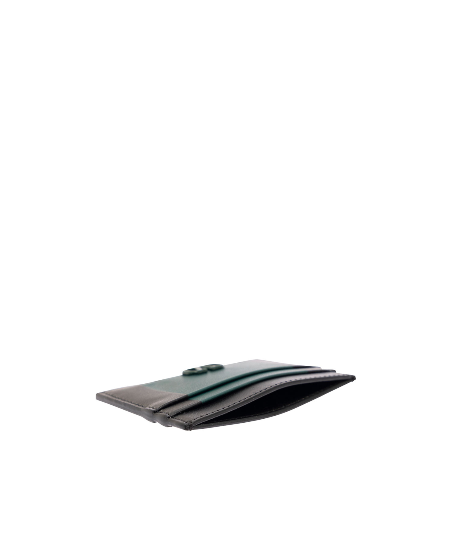 Valentino Logo Card Holder In Black/green