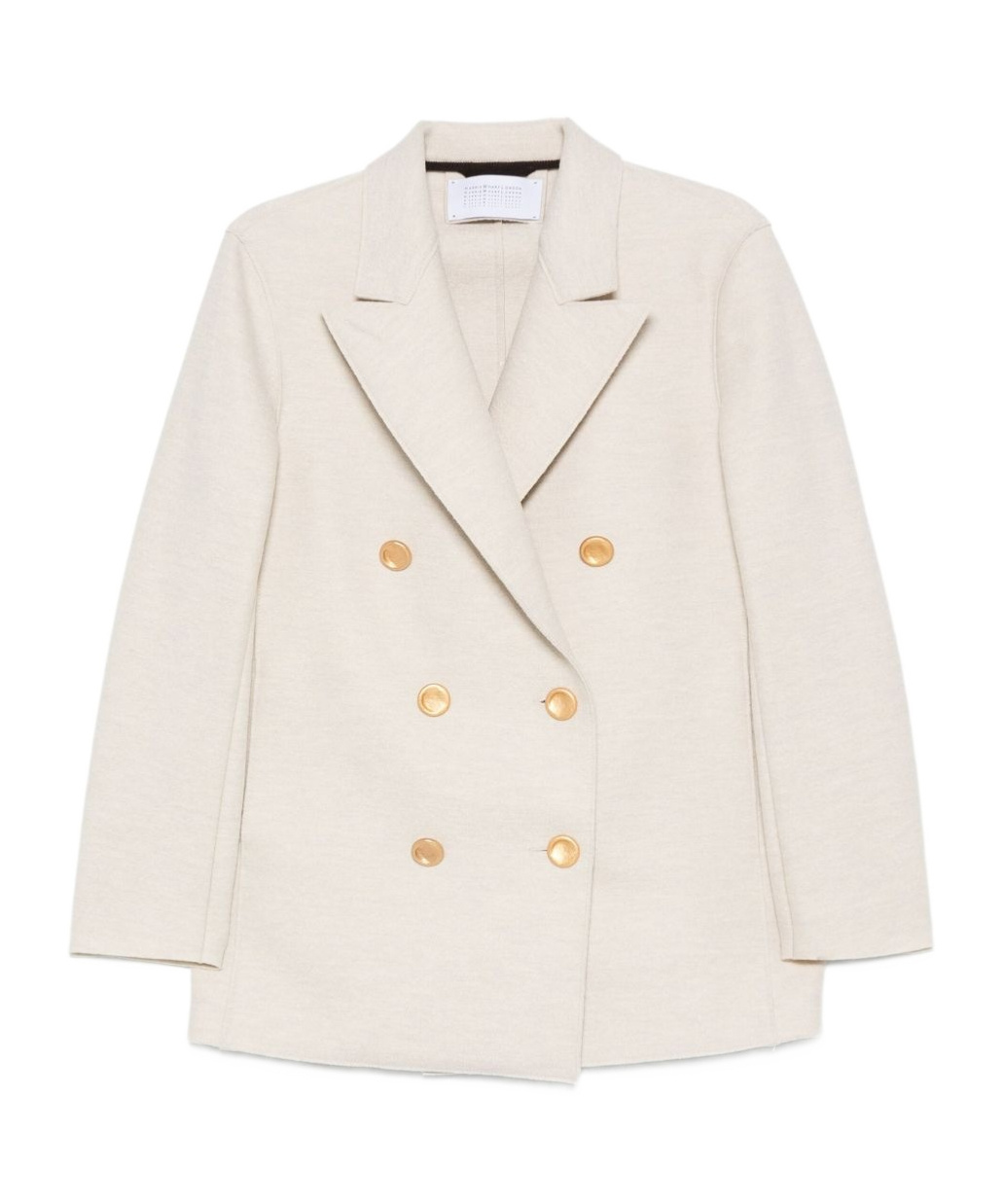 Harris Wharf London Double-breasted Gold Buttoned Coat In Multi