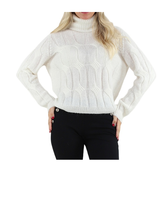 Liu •jo High-necked Knitted Sweater In White