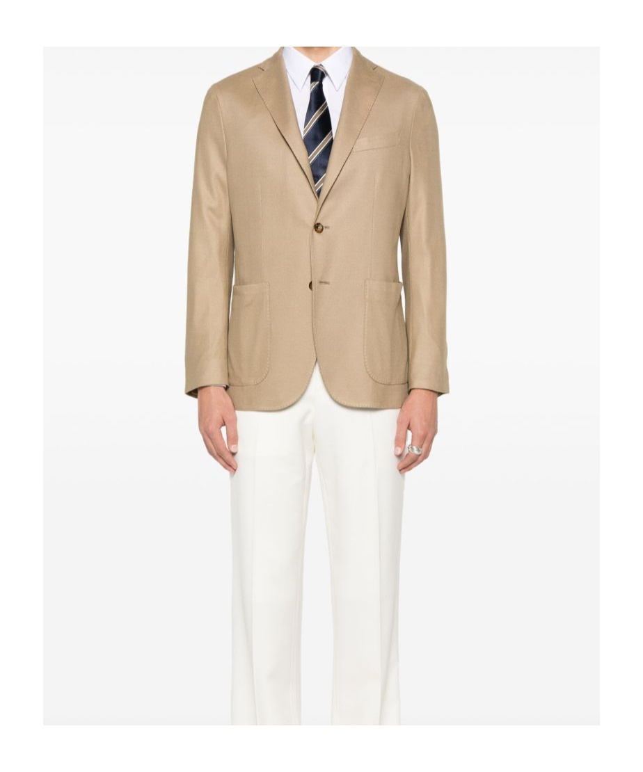 Boglioli Light Brown Cotton Blazer In Nude