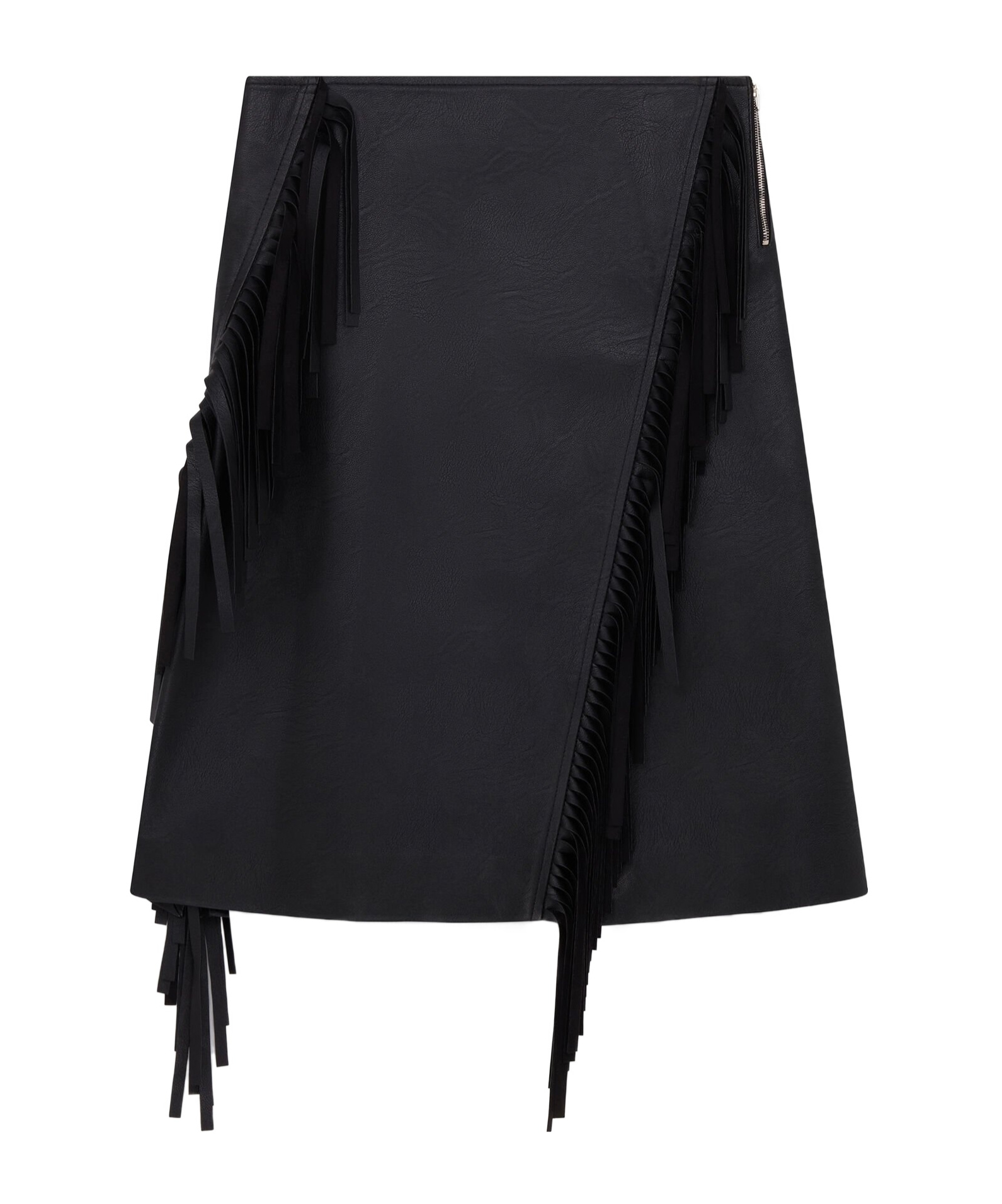 Stella Mccartney Fringe Alter Mat Midi Skirt In Black
