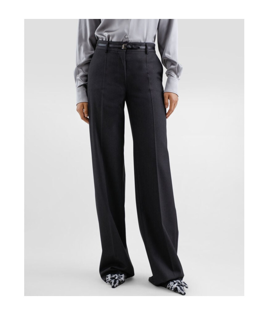 Dolce & Gabbana Flared Woolen Pants In Black